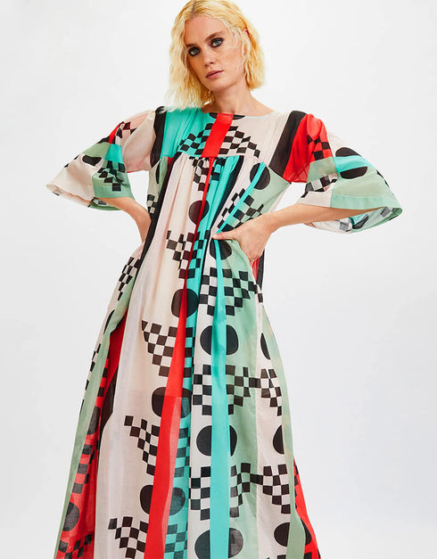 Multi Poly Rayon Cotton Kaftan Back View