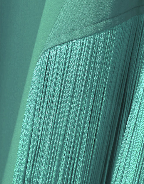 Turqouise Green High Neck Style Fringed Kaftans designer kaftan