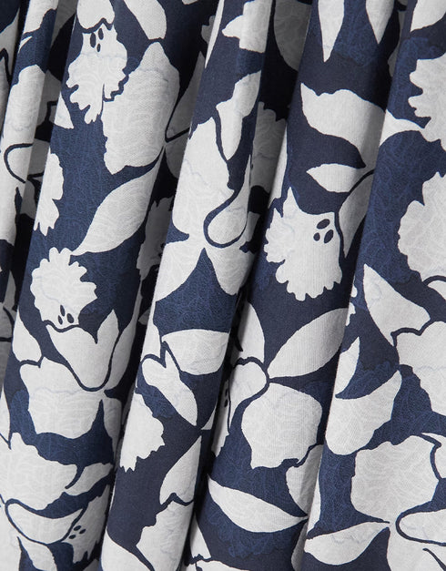 Tuna Blue Heavy Designer Digital Printed Maxi Dress Back View