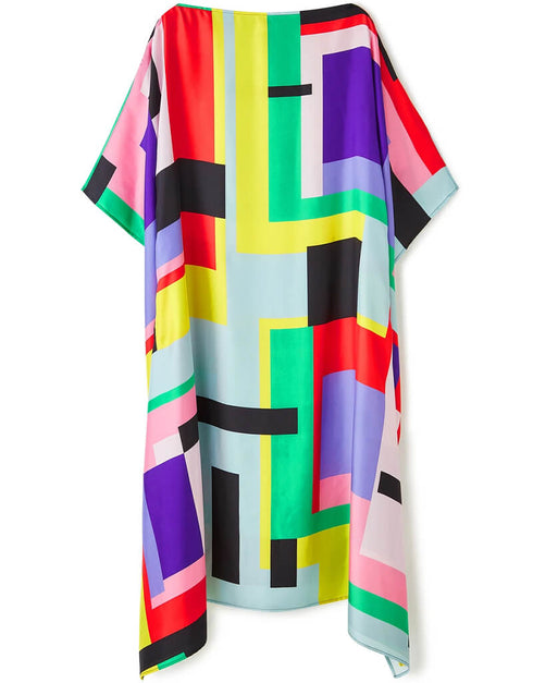 Multi Latest Soft Silk Crepe Kaftan Luxury Silk Kaftan