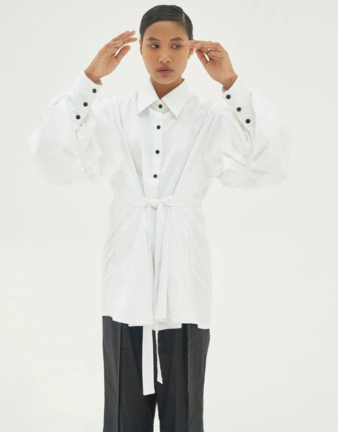 white natural poplin cotton trendy designer party wear top digital printed work details for suit jsdc-7031 Side View