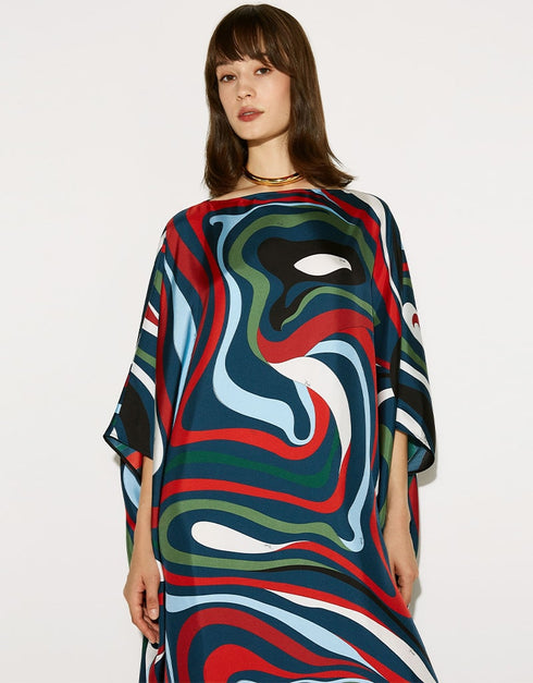 Black Silk Crepe Kaftan designer kaftan