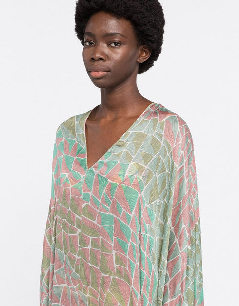 Multi Georgette Kaftan Back View