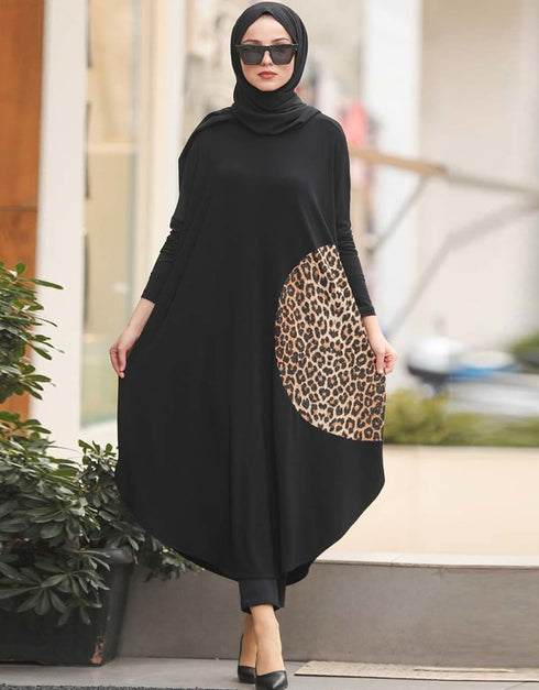Black Organic Jersey Kaftan