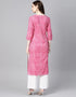 Designer Party Wear Readymade Kurta Only Pink Cotton Na Straight Close-up View