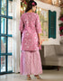 Kurta Sharara With Dupatta Set Baby Pink Pure Cotton Sharara Suit Close-up View