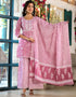 Kurta Sharara With Dupatta Set Baby Pink Pure Cotton Sharara Suit Back View