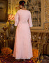 Angrakha Anarkali Kurta Trouser With Dupatta Set Baby Pink Pure Cotton Pant Anarkali Back View