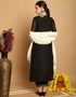 stylish black chanderi trendy designer top bottom dupatta set collection with black taffeta va-384-5060 Close-up View