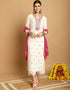 elegant off white rayon trendy designer top bottom dupatta set collection with off white rayon va-384-5074 Front View