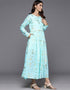 modern blue cotton top & dupatta set with na na va-385-5089 Back View