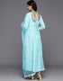 modern blue cotton top & dupatta set with na na va-385-5089 Side View