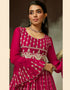 Red Wine Georgette Pant Anarkali Closure View
