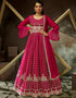 Red Wine Georgette Pant Anarkali