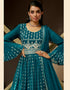 Sherpa Blue Georgette Pant Anarkali Closure View