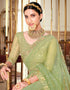 Light Green Lehenga style Suits Soft Net With Inner Salwar Kameez in Heavy Embroidery, Stone & Lace Work Closure View Embroidery