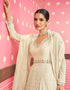 Off White Anarkali style Anarkali Semi-Stitched Suits Salwar Kameez in Embroidery, Sequins & Lace Work Closure View