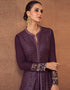 Purple Lehenga style Suit Semi-Stitched Suits Salwar Kameez in Heavy Embroidery, Sequins & Lace Work Closure View Embroidery