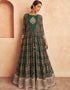 Green Anarkali style Salwar Suit Semi-Stitched Suits Salwar Kameez in Embroidery, HandWork & Lace Work