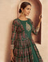 Green Anarkali style Salwar Suit Semi-Stitched Suits Salwar Kameez in Embroidery, HandWork & Lace Work Closure View