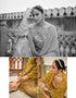 Mustard Yellow Pant style Straight Silk Minakari Jacquard Dyed