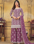 Dusty Pink Palazzo style Salwar Suit Designer Salwar Suit Salwar Kameez in Embroidery, Sequins & Lace Work
