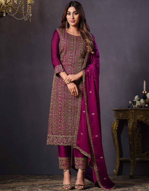 Velvet 2 Tone Catonic Georgette Pant Straight Closure View