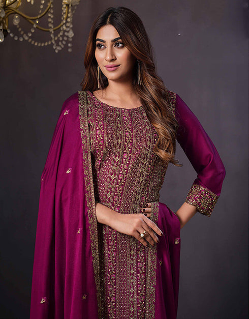 Velvet 2 Tone Catonic Georgette Pant Straight Back View