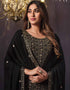 Black 2 Tone Catonic Georgette Pant Straight Salwar Kameez