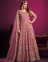Tulip Pink Net Pant Anarkali