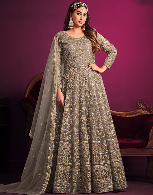 Pine Cone Net Pant Anarkali