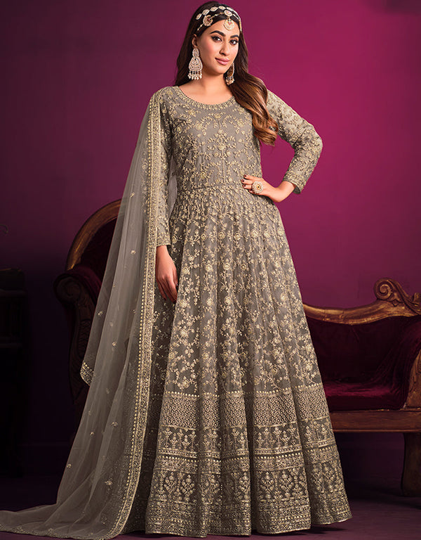 Pine Cone Net Pant Anarkali