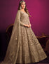 Light Taupe Net Pant Anarkali Closure View