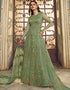 Light Green Anarkali style Anarkali Semi-Stitched Suits Salwar Kameez in Cording Embroidery, Sequins & Lace Work