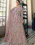 Dusty Pink Anarkali style Anarkali Semi-Stitched Suits Salwar Kameez in Cording Embroidery, Sequins & Lace Work