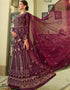 Wine Anarkali style Gown Semi-Stitched Suits Salwar Kameez in Cording Embroidery, Sequins & Lace Work Closure View