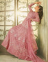 Pink Anarkali style Gown Semi-Stitched Suits Salwar Kameez in Cording Embroidery, Sequins & Lace Work Closure View