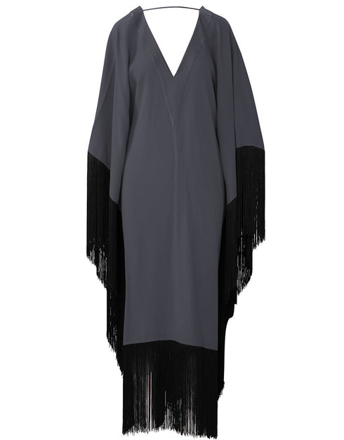 Grey Heavy Designer Heavy Maxi Dress Back View