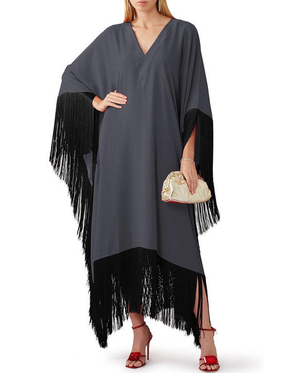 Grey Heavy Designer Heavy Maxi Dress