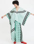 Light Mint Green & Black Soft Satin Silk Kaftan buy casual kaftan online