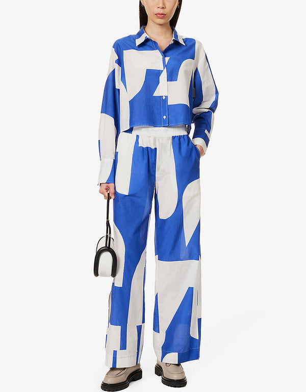 Trendy Designer Party Wear Beautiful Co-Ord Sets Blue Korean Bsy Dress Front View