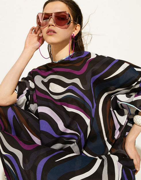 Black Lewish Cotton Kaftan Back View