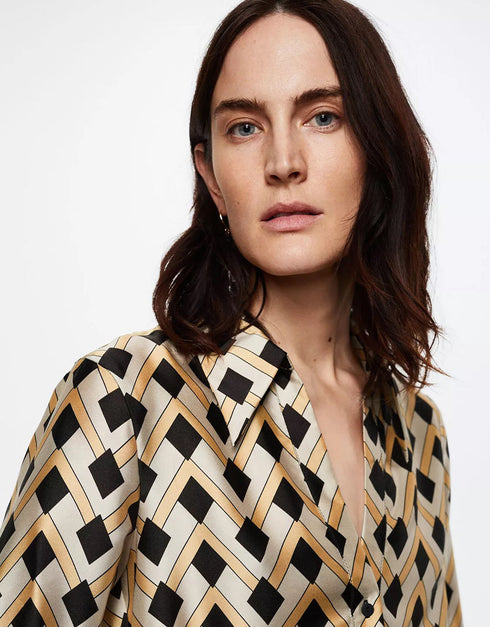 Trendy Designer Party Wear Attractive Calf Length Shirt Dress Skin Persian Silk Dress Back View