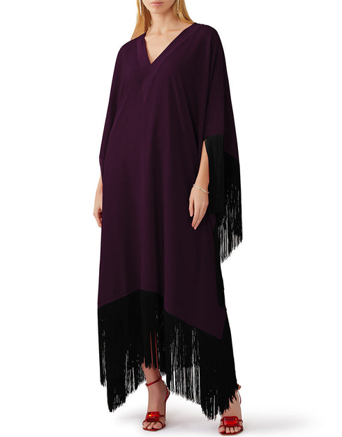 Wine Heavy Designer Heavy Maxi Dress Closure View