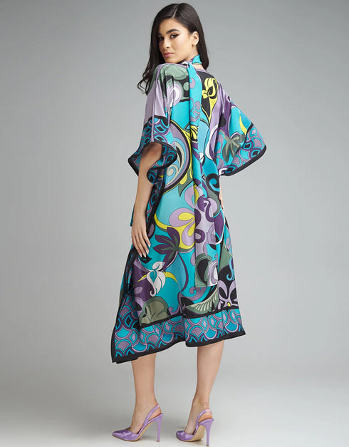 hippie blue diamond crepe trendy designer party wear maxi dress digital printed work details for dress jsdc-5916 Side View