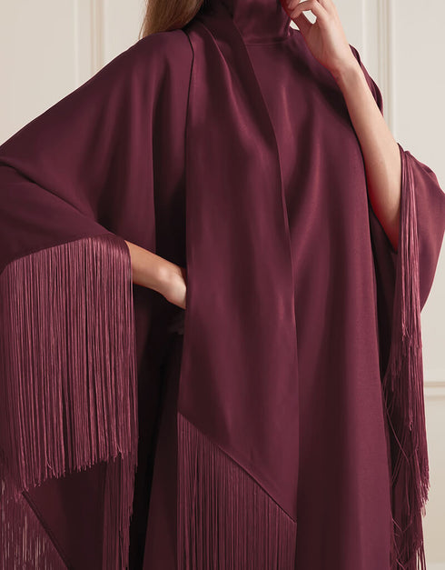 Wine High Neck Style Fringed Kaftans Buy designer kaftan Online