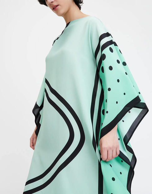 Light Mint Green & Black French Moss Kaftan