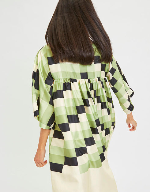 Green Poly Rayon Cotton Kaftan multi color kaftan