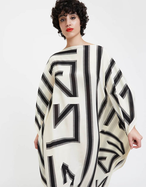 Black & White French Moss Kaftan