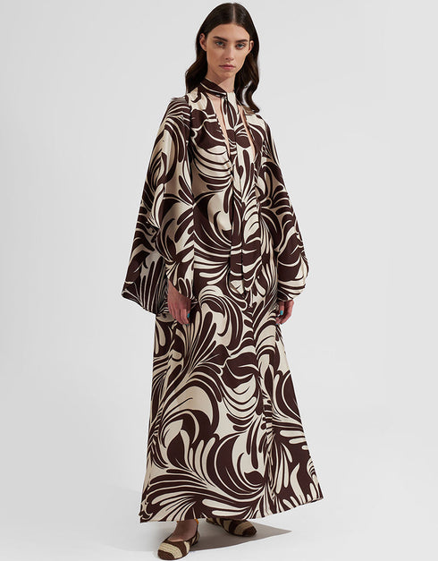 Woody Brown Heavy Designer Heavy Fency Maxi Dress maxi kaftan